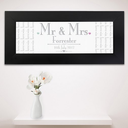 Personalised Decorative Wedding Mr & Mrs Black Name Frame UK [United Kingdom]