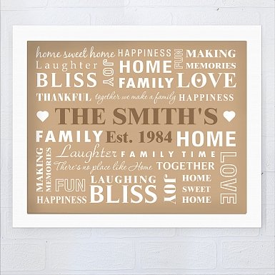 Personalised Family Typography Poster Frame