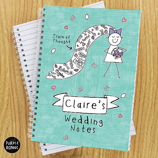 Personalised Purple Ronnie Bride A5 Notebook