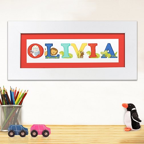 Personalised Animal Alphabet Name Frame