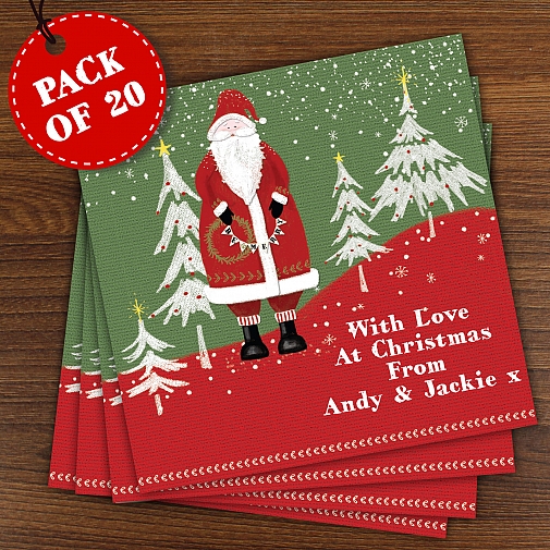 Personalised Father Christmas Pack of  20 Christmas Cards