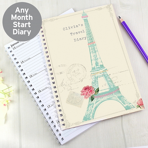 Personalised Vintage Pastel Travel A5 Diary