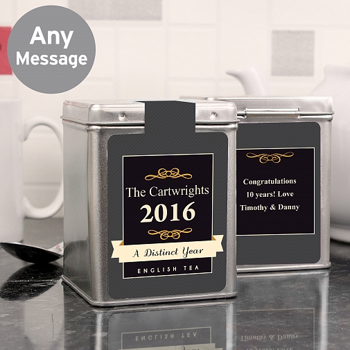 Personalised A Distinct Year Tea & Tin