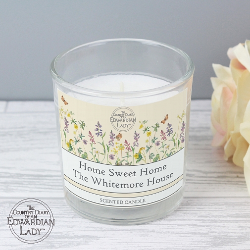 Personalised Country Diary Wild Flowers Scented Jar Candle