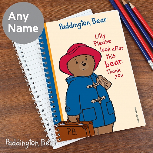Personalised Paddington Bear Please look after me A5 Notebook