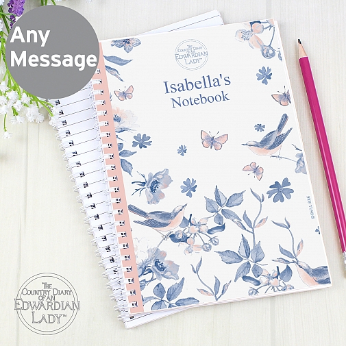 Personalised Country Diary Blue Blossom A5 Notebook