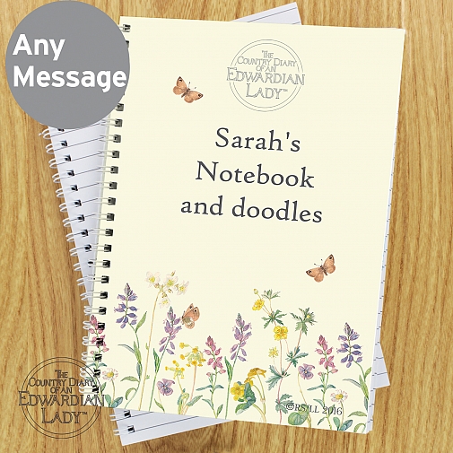 Personalised Country Diary Wild Flowers A5 Notebook