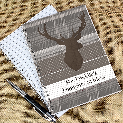 Personalised Highland Stag A5 Notebook