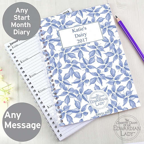 Personalised Country Diary Blue Blossom A5 Diary