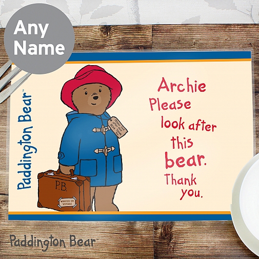 Personalised Paddington Bear Placemat