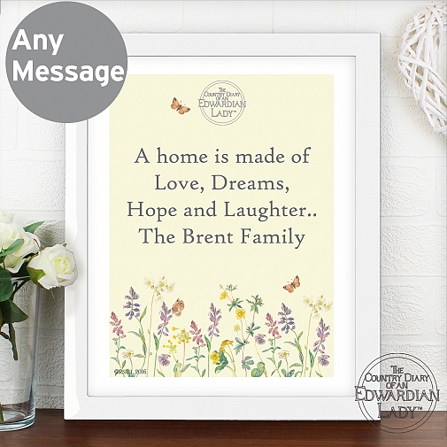 Personalised Country Diary Wild Flowers White Poster Frame