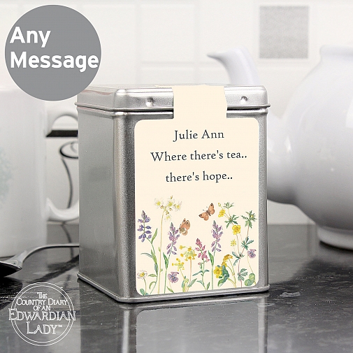 Personalised Country Diary Wild Flowers Tea & Tin