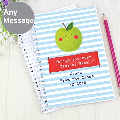 Personalised Happy Apple A5 Notebook