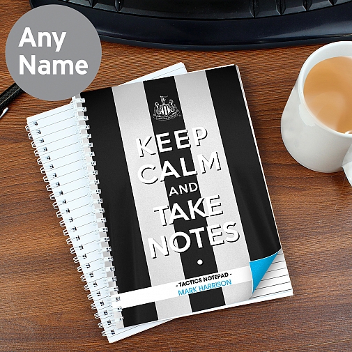 Personalised Newcastle United Keep Calm A5 Notebook