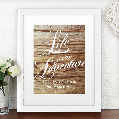 Personalised 'Life is an Adventure' Poster Frame