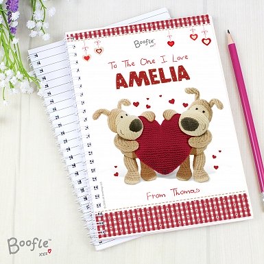 Personalised Boofle Shared Heart A5 Notebook