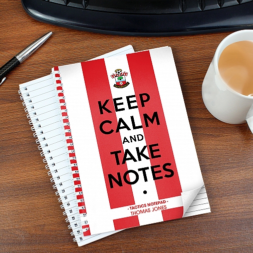 Personalised Southampton Keep Calm A5 Notebook