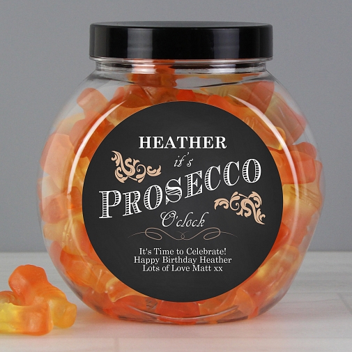 Personalised Its Prosecco O Clock Prosecco Gummies Jar UK [United Kingdom]