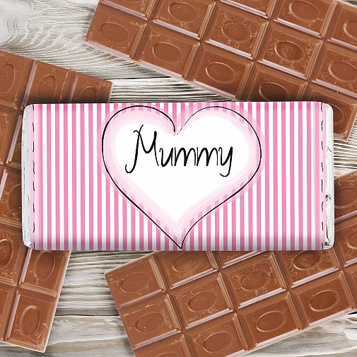 Personalised Heart Stitch Milk Chocolates Bar