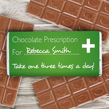 Personalised Prescription Milk Chocolates Bar
