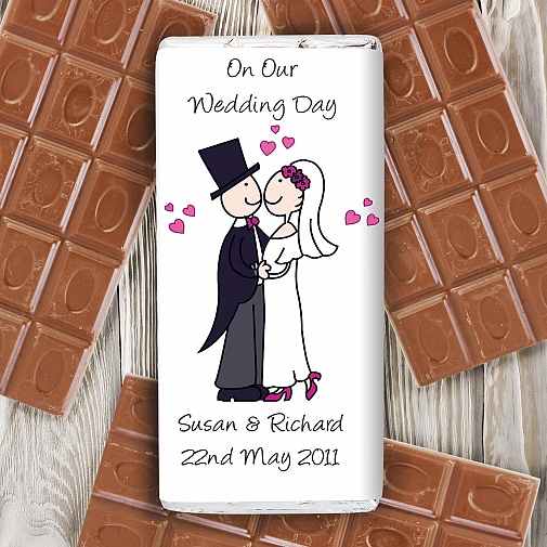 Personalised Cartoon Wedding Milk Chocolates Bar