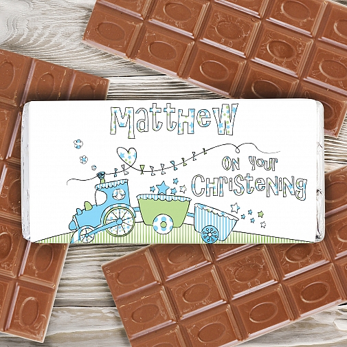 Personalised Whimsical Train Milk Chocolates Bar
