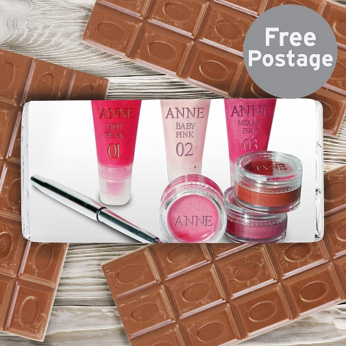 Personalised Lip Gloss Milk Chocolates Bar