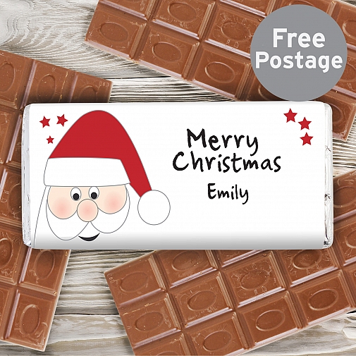 Personalised Santa Milk Chocolates Bar