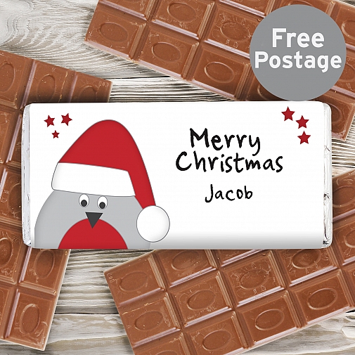 Personalised Robin Milk Chocolates Bar