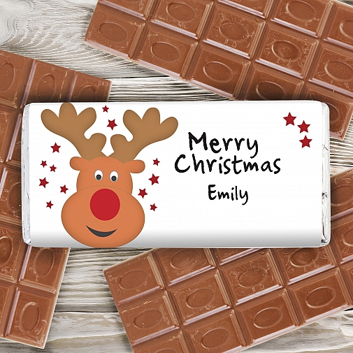 Personalised Reindeer Milk Chocolates Bar