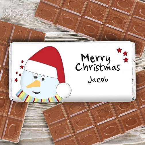 Personalised Snowman Milk Chocolates Bar