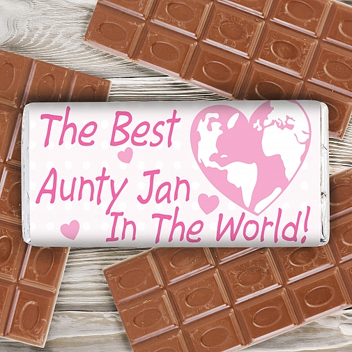 Personalised Pink Best in the World Milk Chocolates Bar
