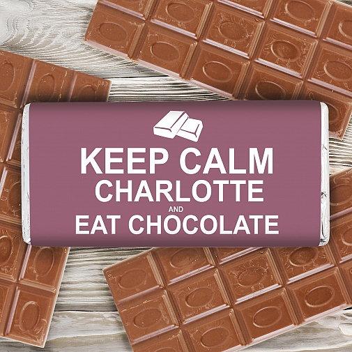 Personalised Keep Calm Eat Chocolates Milk Chocolates Bar