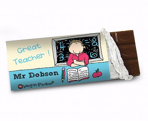 Personalised Bang On The Door Male Teacher Milk Chocolates Bar