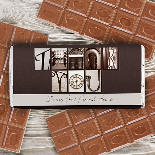 Personalised Affection Art Thank You Milk Chocolates Bar