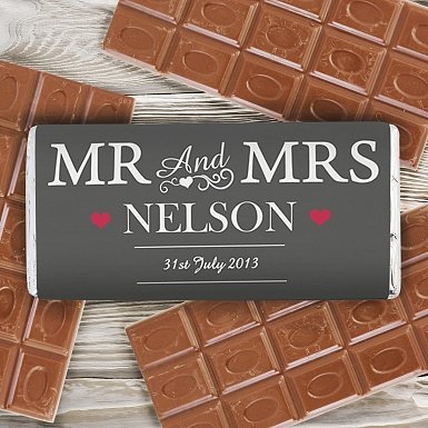 Personalised Mr & Mrs Milk Chocolates Bar