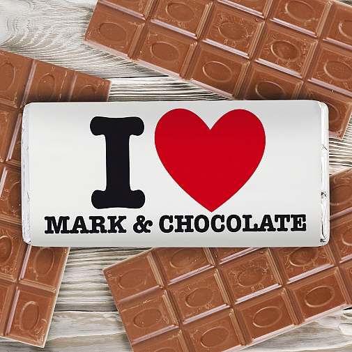 Personalised I HEART Milk Chocolates Bar