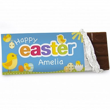 Personalised Easter chick Milk Chocolates Bar