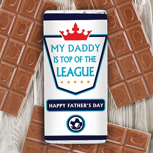 Personalised Top of the League Milk Chocolates Bar