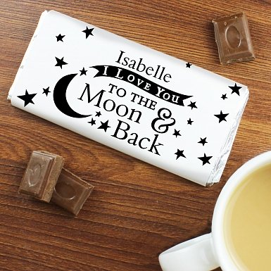 Personalised To the Moon and Back Milk Chocolates Bar