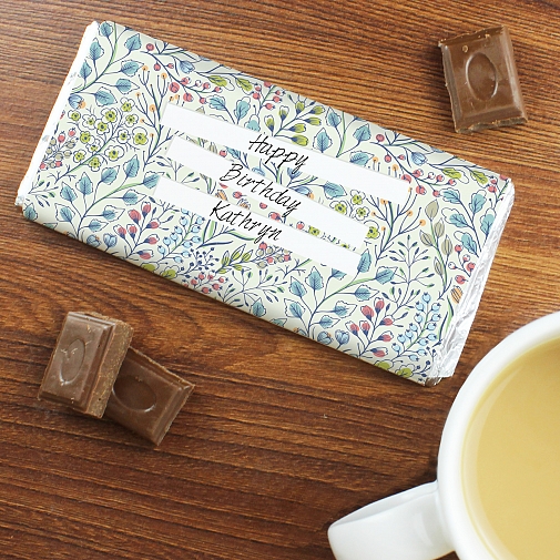 Personalised Botanical Milk Chocolates Bar