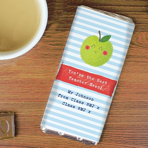 Personalised Happy Apple Milk Chocolates Bar