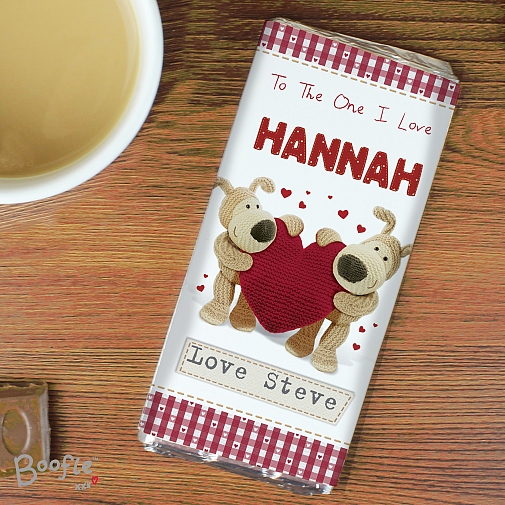 Personalised Boofle Shared Heart Chocolates Bar