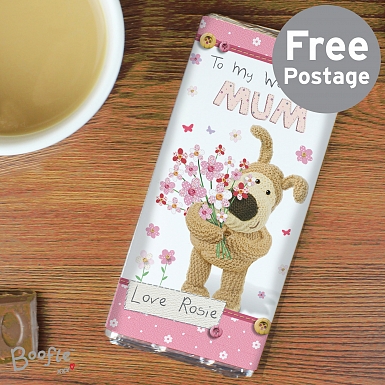 Personalised Boofle Flowers Chocolates Bar