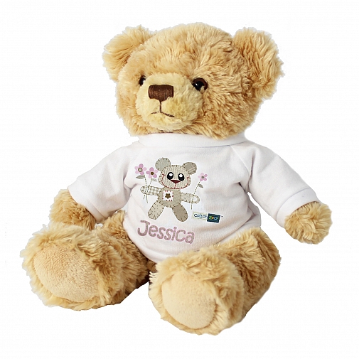 Personalised Cotton Zoo Tweed the Bear Girls Teddy