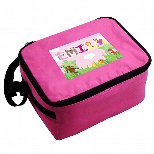 Personalised Girls Animal Alphabet Lunch Bag