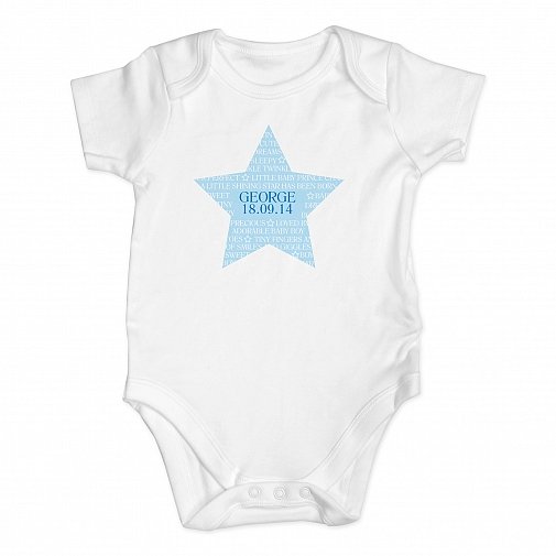 Personalised Shining Star 0-3 Months Baby Vest