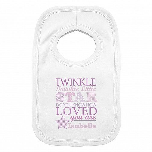 Personalised Twinkle Girls 0-3 Months Baby Bib