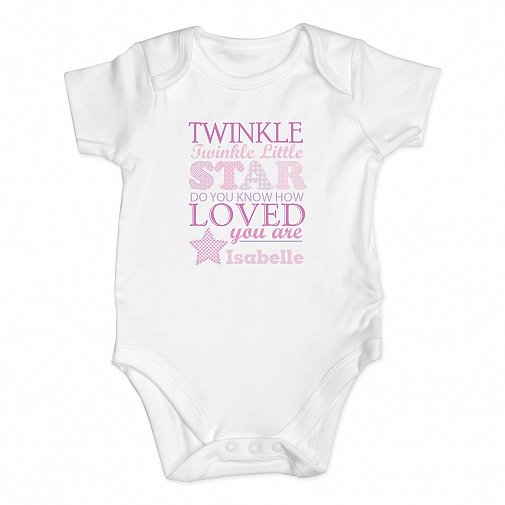 Personalised Twinkle Girls 0-3 Months Baby Vest