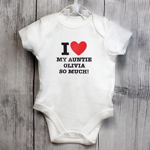 Personalised I HEART 3-6 Months Baby Vest